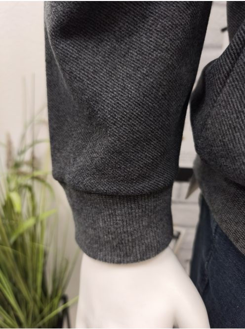 F-500 MARCOSTAR férfi hosszú ujjú cipzáras kardigán (füstfekete)