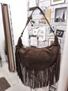 H6088 ARABELLA – kávészínű rojtos női divattáska