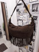 H6088 ARABELLA – kávészínű rojtos női divattáska
