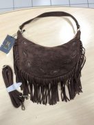 H6088 ARABELLA – kávészínű rojtos női divattáska