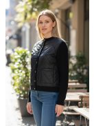 J-307 Velina Soft női steppelt elejű kötött kiskabát (fekete)