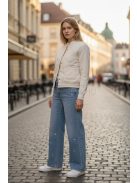 J-307 Velina Soft női steppelt elejű kötött kiskabát (krém)