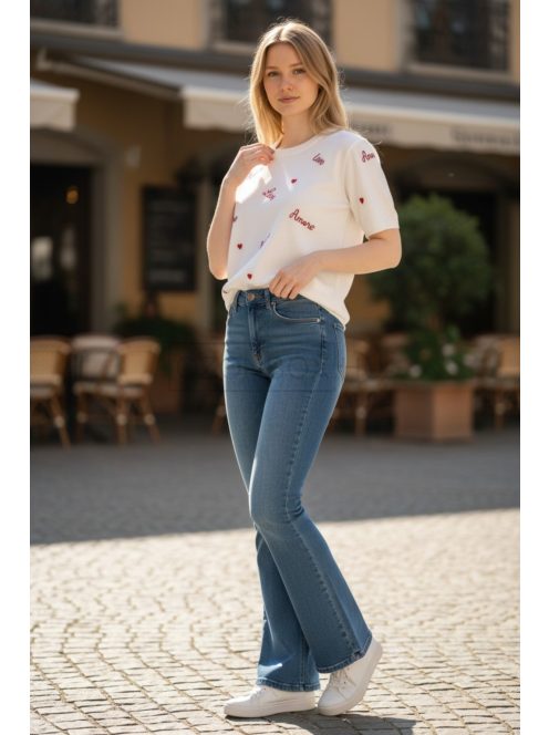 J2638-4 Selena Curve női magasderekú trapéz farmer