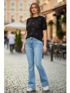 JLW2616-4 Lunara Chic női csípő trapéz farmernadrág