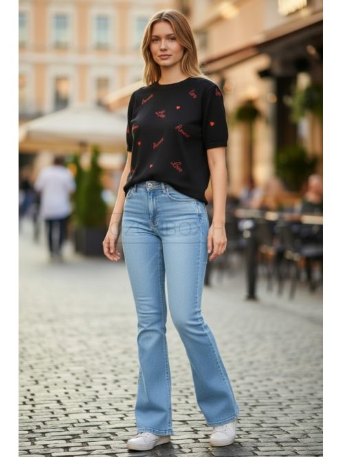 JLW2616-4 Lunara Chic női csípő trapéz farmernadrág