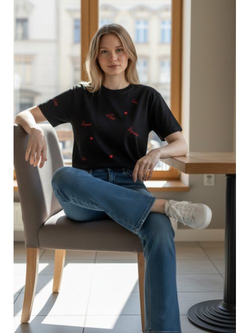 JLW2616-4 Lunara Chic női csípő trapéz farmernadrág