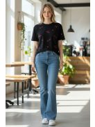 JLW2616-4 Lunara Chic női csípő trapéz farmernadrág