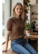 JT289 Liora Basic női bordázott kötött felső (fehér, grillázs, barna, szürke és fekete színben)