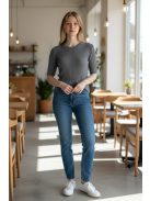 JT289 Liora Basic női bordázott kötött felső (fehér, grillázs, barna, szürke és fekete színben)