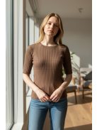 JT289 Liora Basic női bordázott kötött felső (fehér, grillázs, barna, szürke és fekete színben)