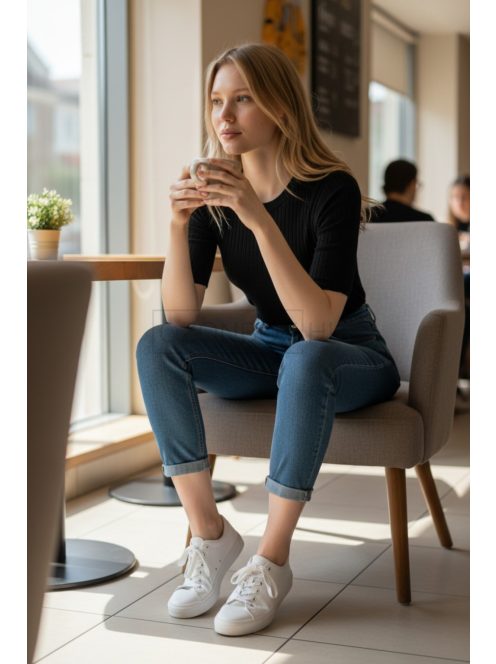 JT289 Liora Basic női bordázott kötött felső (fehér, grillázs, barna, szürke és fekete színben)