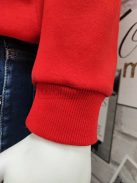 K106 VINTAGE férfi hosszú ujjú kapucnis pulóver piros színben