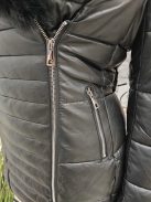 LZ12601-1 CRISTINA női steppelt műbőrkabát fekete színben