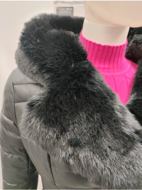 LZ12601-1 CRISTINA női steppelt műbőrkabát fekete színben