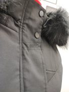 M1643-1 SNOWFLAKE női hosszú kabát fekete színben