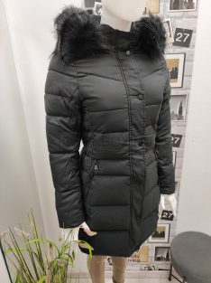   M206L-1 SNOWFLAKE női hosszú kabát fekete színben EXTRA méret