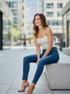 M3519 Serena női skinny PUSH UP farmernadrág középkék