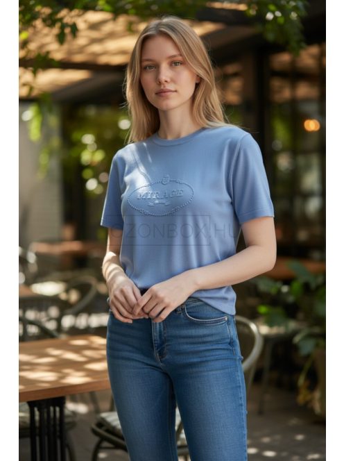 M3535 MIRAGE női kötött hatású felső (égszínkék)