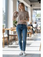 M3535 MIRAGE női kötött hatású felső (drapp)