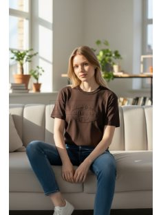 M3535 MIRAGE női kötött hatású felső (kávé)