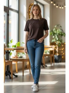 M3535 MIRAGE női kötött hatású felső (kávé)