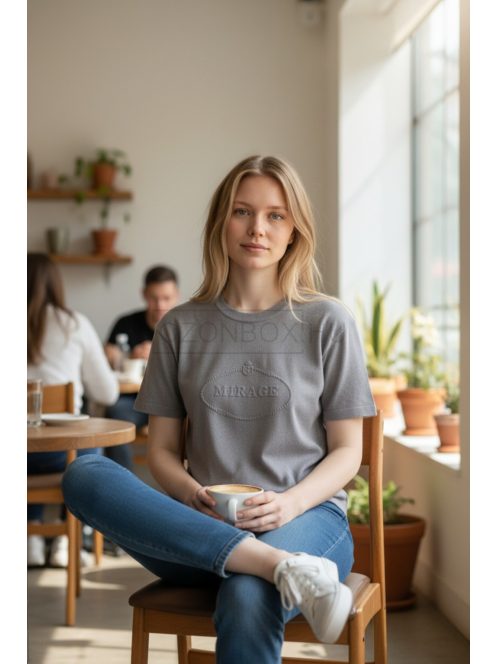 M3535 MIRAGE női kötött hatású felső (szürke)