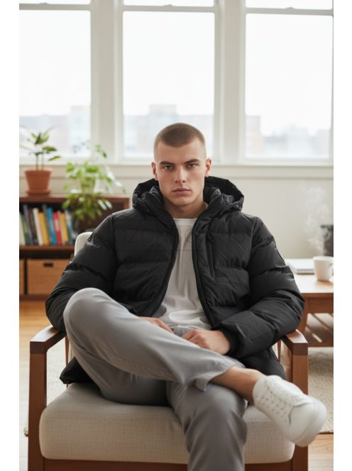 MMA-5399-1 Marco – puffer kabát (mély fekete)