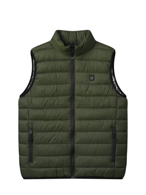 MMJ-5205 Férfi fűthető könnyű mellény (fekete-zöld)