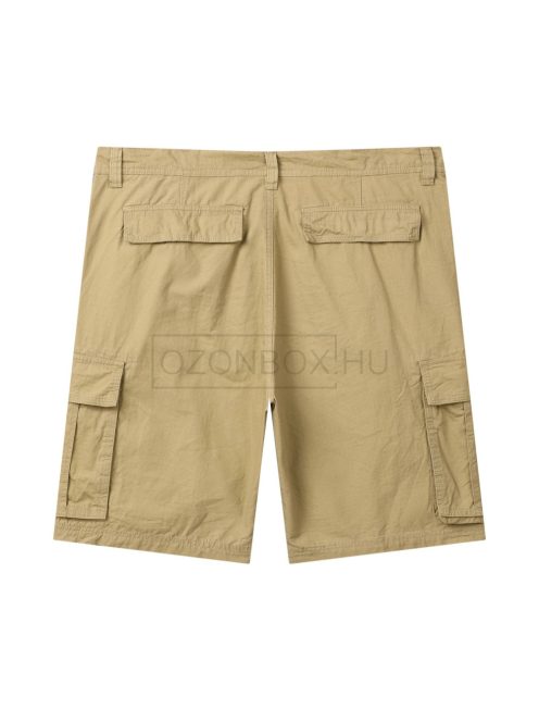 MMK-4392-4 GS férfi vászon oldalt zsebes bermudanadrág bézs színben