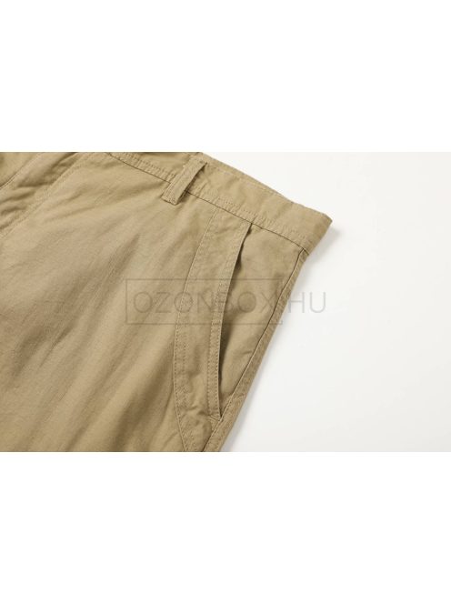 MMK-4392-4 GS férfi vászon oldalt zsebes bermudanadrág bézs színben