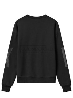 MPU-4364 GLO hosszú ujjú pamut pulóver fekete színben