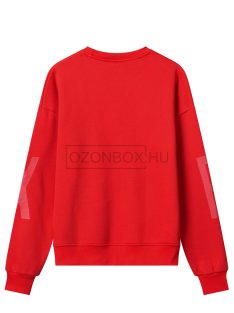 MPU-4364 GLO hosszú ujjú pamut pulóver piros színben