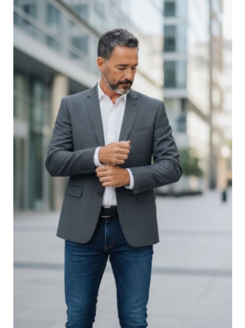 NTKS-2-234 Férfi Slim Fit Sportzakó – grafit szürke