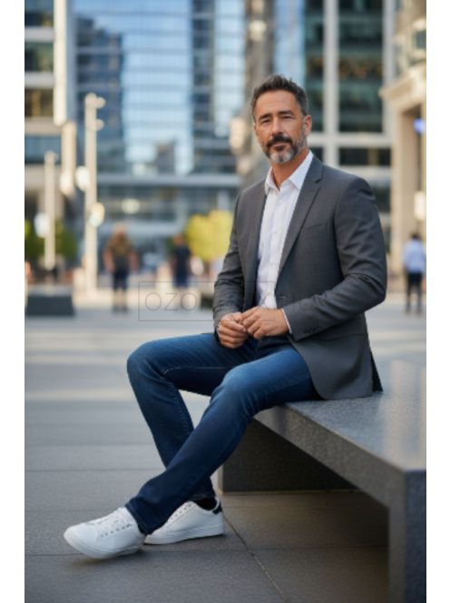 NTKS-2-234 Férfi Slim Fit Sportzakó – grafit szürke