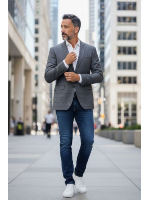 NTKS-2-234 Férfi Slim Fit Sportzakó – grafit szürke