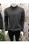 P9008 férfi hosszú ujjú galléros pulóver fekete