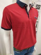 P9230 rövid ujjú MCS galléros póló bordós piros színben