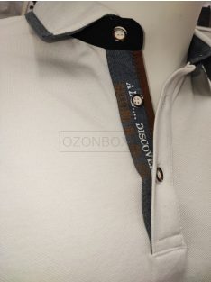  P9417 Férfi rövid ujjú MCS galléros póló fehér színben