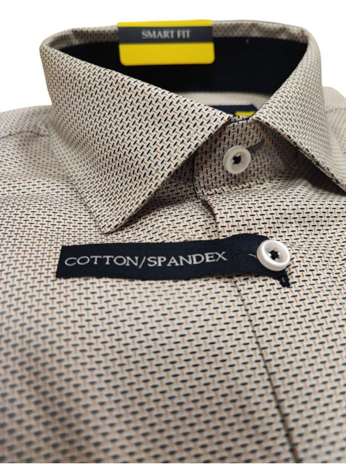 QSM-2517L SMART FIT férfi hosszú ujjú mintás ing