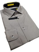 QSM-2517L SMART FIT férfi hosszú ujjú mintás ing