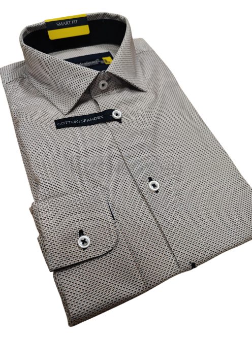 QSM-2517L SMART FIT férfi hosszú ujjú mintás ing