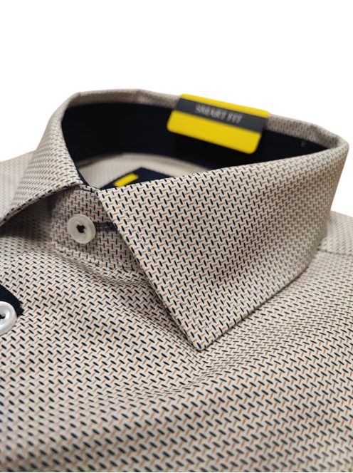 QSM-2517L SMART FIT férfi hosszú ujjú mintás ing