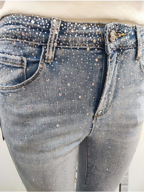 RE3118 VIVIEN SKINNY Push Up strasszköves farmernadrág