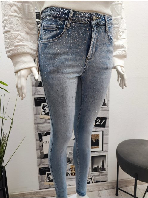 RE3118 VIVIEN SKINNY Push Up strasszköves farmernadrág