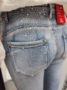 RE3118 VIVIEN SKINNY Push Up strasszköves farmernadrág