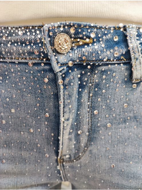 RE3118 VIVIEN SKINNY Push Up strasszköves farmernadrág