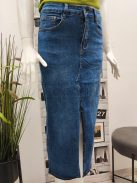 RE6098 CLARA normál derekú sztreccs MAXI farmerszoknya
