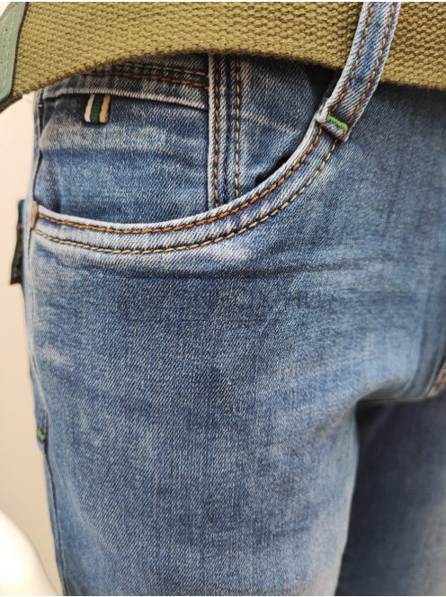 TWA-22479 Férfi farmer bermudanadrág övvel