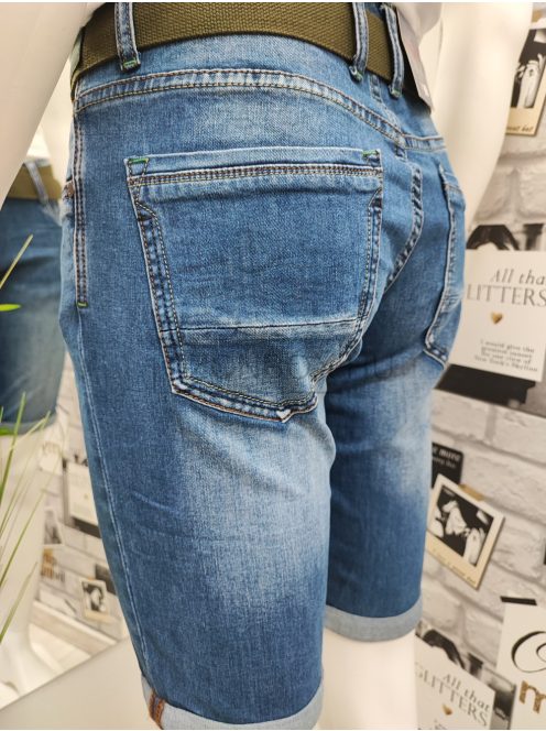 TWA-22479 Férfi farmer bermudanadrág övvel