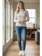 WCX-4977 LARA felső – Fehér fekete pöttyös